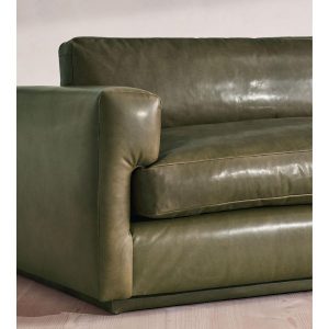 Mossley green leather sofa by Soho Home