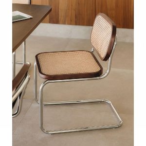 Silla de comedor de madera y ratán Tento de Sklum