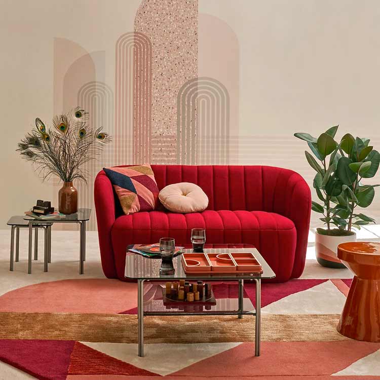 Muebles y decoración en tonos rojos