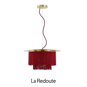 Lámpara de techo flecos rojos Frangie de La Redoute