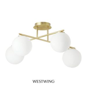 Plafón Atlanta de vidrio opalino de Westwing