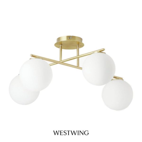 Plafón Atlanta de vidrio opalino de Westwing