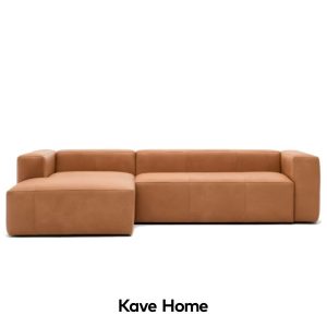 Sofá de piel Leather Blok de Kave Home