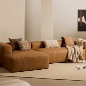 Sofá de piel Leather Blok de Kave Home