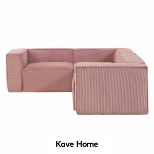 Sofá rinconero Blok rosa de Kave Home