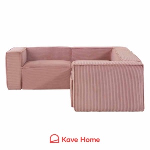 Sofá rinconero Blok rosa de Kave Home