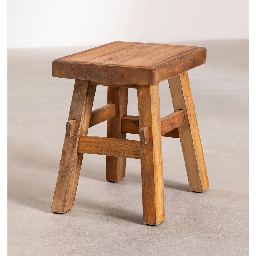 Taburete Roblie madera reciclada de Sklum