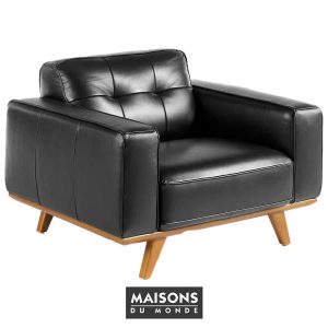 Butaca Civetta de piel negra de Angel Cerdá