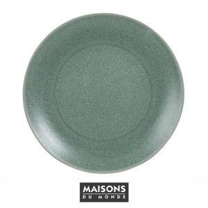 Plato llano de gres verde de Maisons du Monde