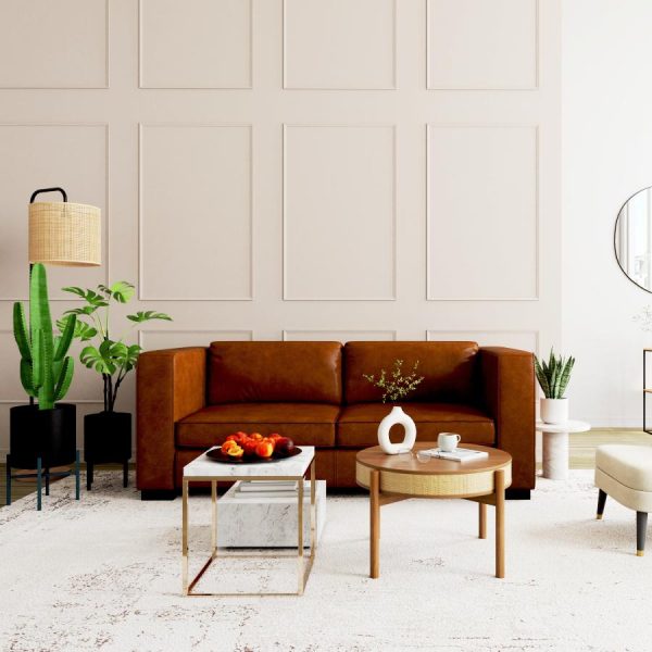 Sofá de cuero Berlín de Maisons du Monde