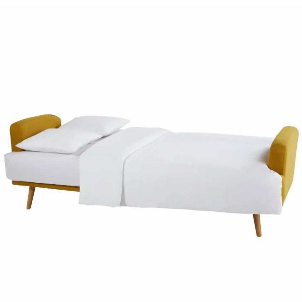 Sofá cama Elvis amarillo mostaza de Maisons du Monde