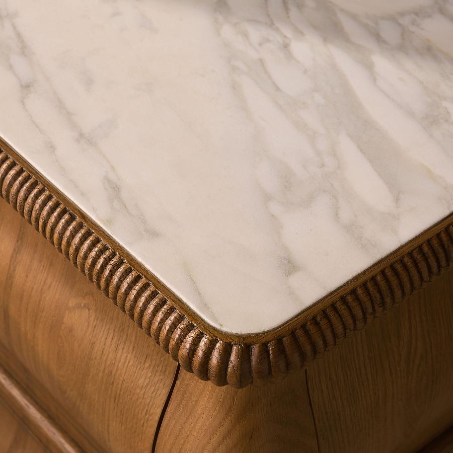 Esmeray bedside table in wood and marble