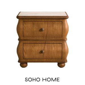 Esmeray bedside table in wood and marble