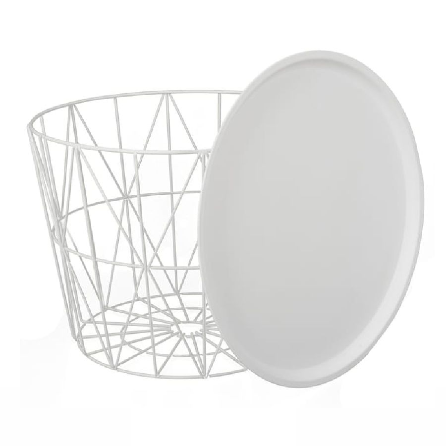 Mesa auxiliar con bandeja blanca de Leroy Merlin