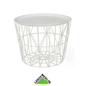 Mesa auxiliar con bandeja blanca de Leroy Merlin