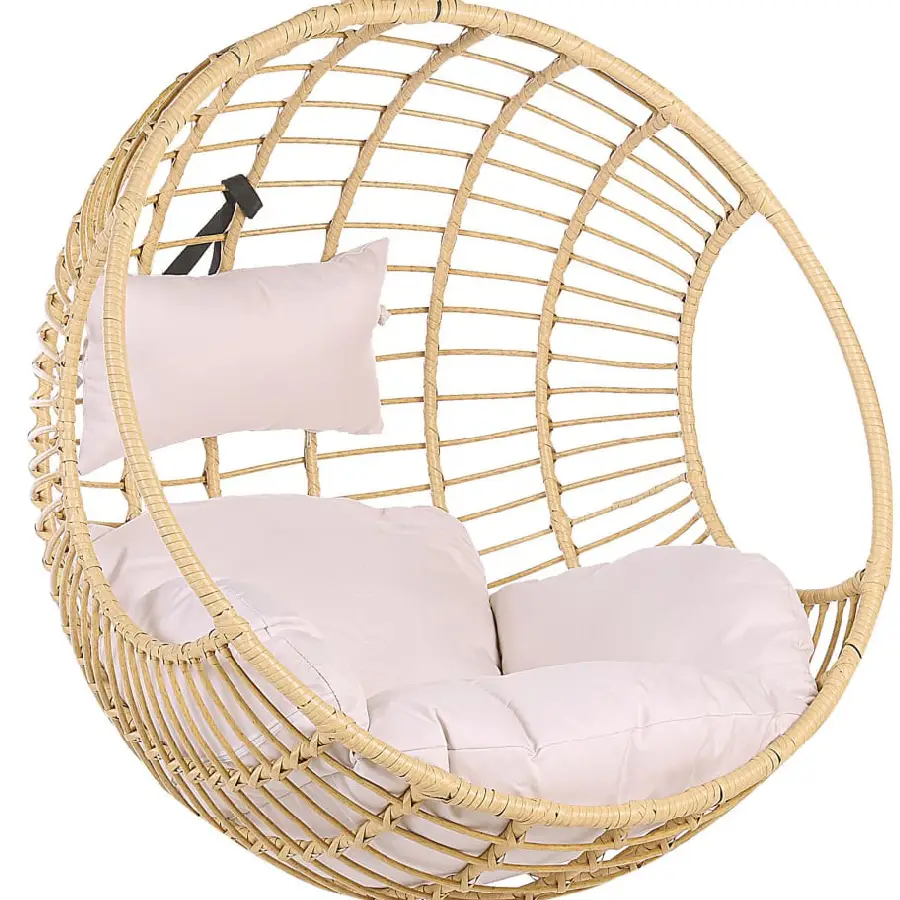 Sillón colgante de ratán sintético con soporte de metal Aspio