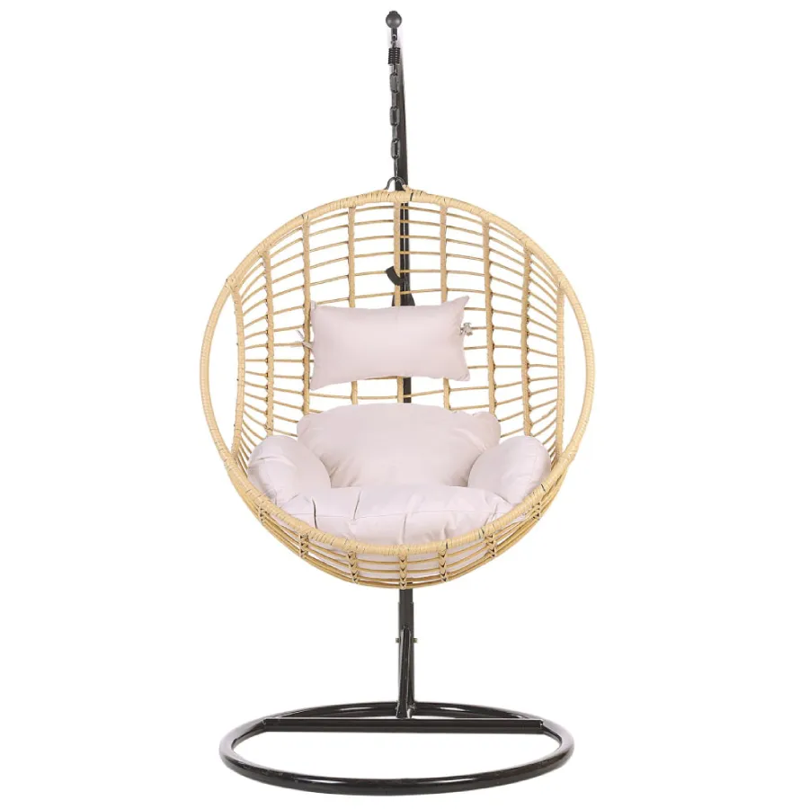 Sillón colgante de ratán sintético con soporte de metal Aspio