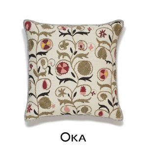 Sheki olive cushion cover by OKA