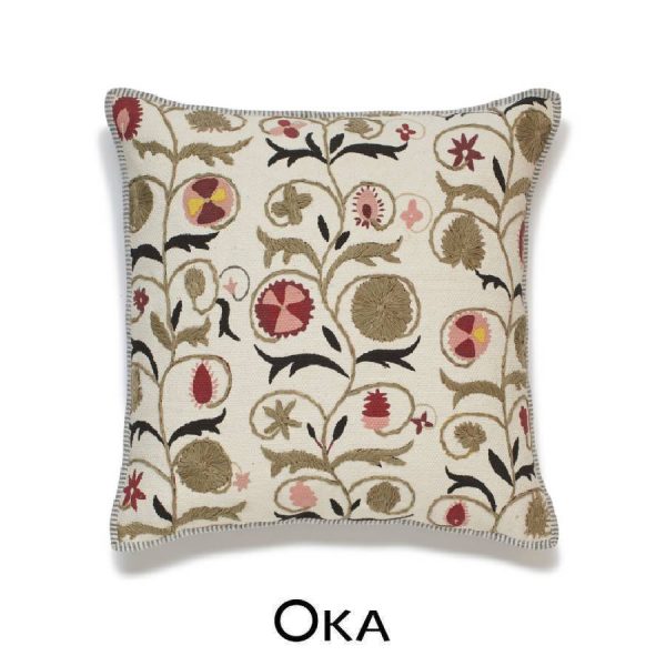 Sheki olive cushion cover by OKA