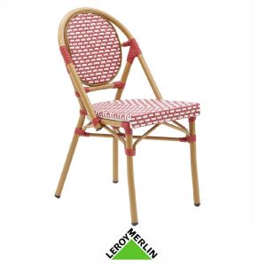 Silla de exterior Paris rojo de Leroy Merlin