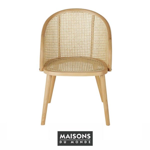 Silla Sockette de madera y ratán de Maisons du Monde