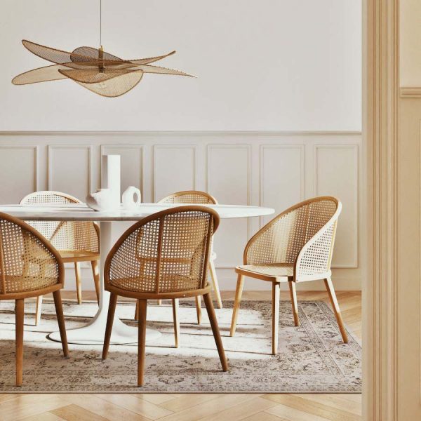 Silla Sockette de madera y ratán de Maisons du Monde