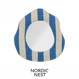 Travis wall mirror in blue stripes by Bloomingville