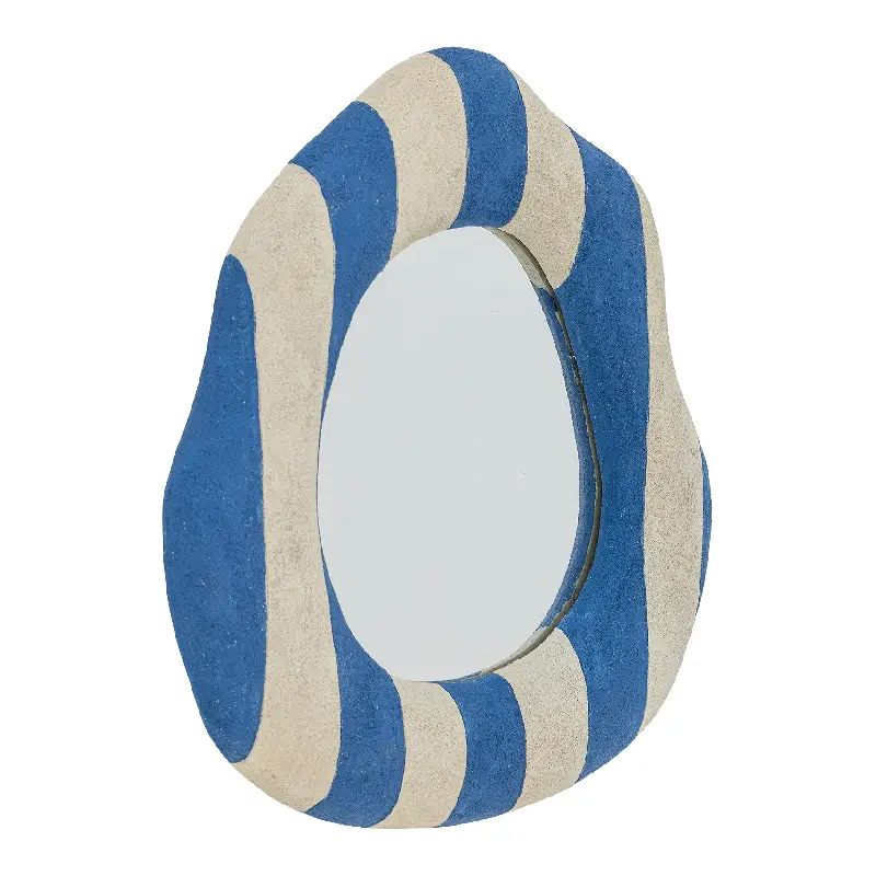 Travis wall mirror in blue stripes by Bloomingville