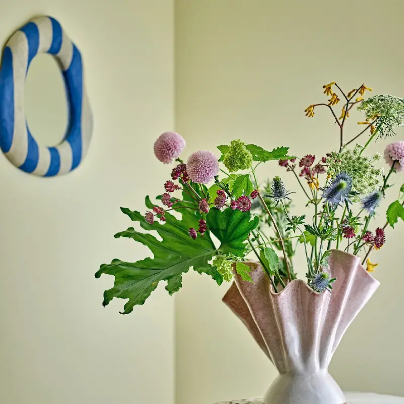 Travis wall mirror in blue stripes by Bloomingville