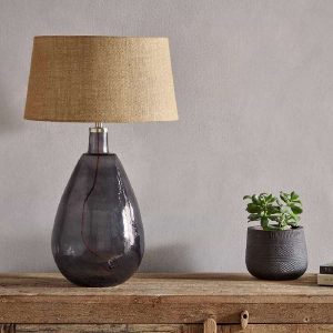 Baba recycled glass table lamp base by Nkuku
