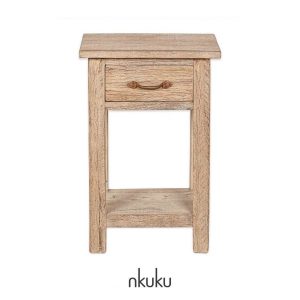 Ibo reclaimed wood bedside table by Nkuku