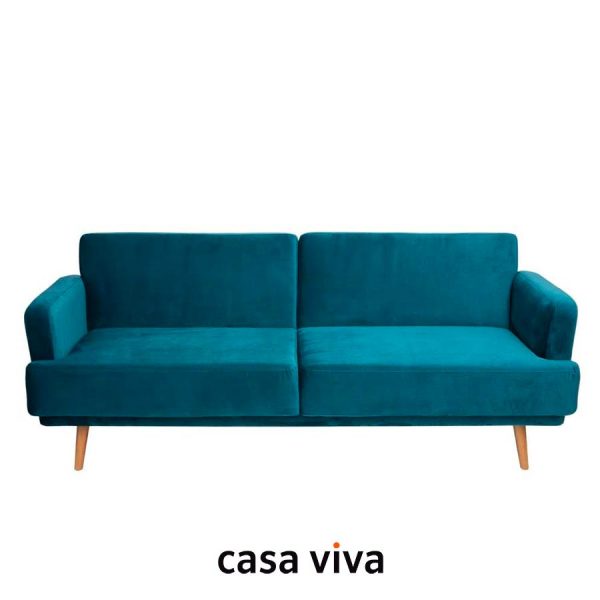 Sofá cama de terciopelo azul Velvet de Casa Viva