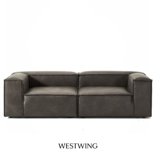 Sofá modular Lennon de cuero reciclado de Westwing