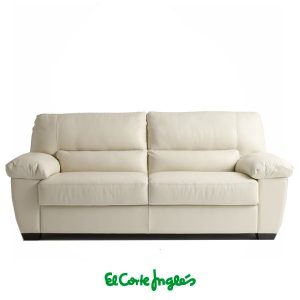 Sofá de piel blanco Vera de El Corte Inglés
