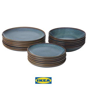 Vajilla Gladelig azul de Ikea