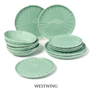 Vajilla Sali de porcelana verde de Westwing