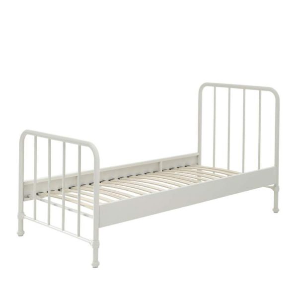 Cama individual de metal blanco Atticora de Drawer