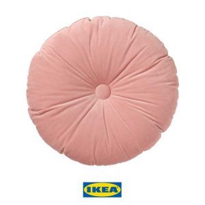 Cojín redondo rosa Kransborre de Ikea