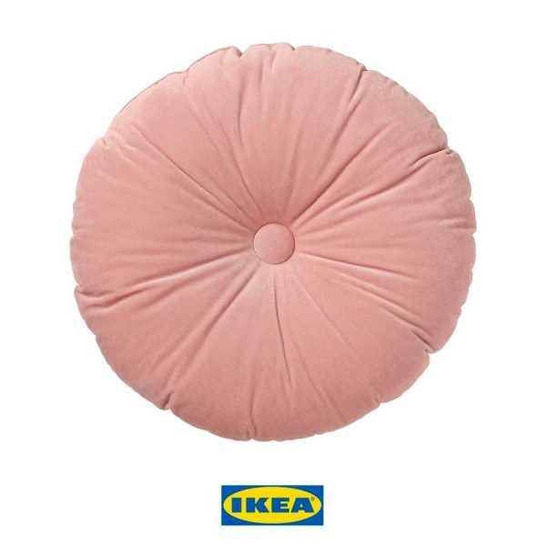 Cojín redondo rosa Kransborre de Ikea