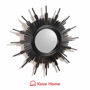 Espejo Marelli ratán negro de Kave Home