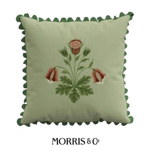 Rose Cushion in green by Morris & Co