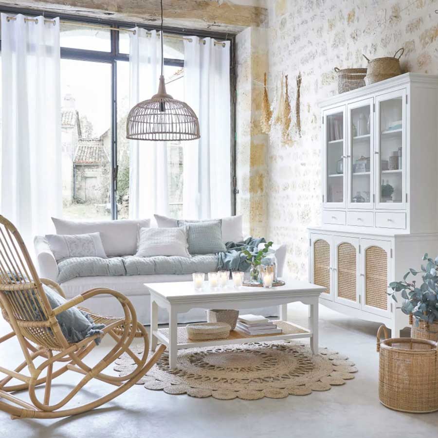 Rattan home decor for the living room