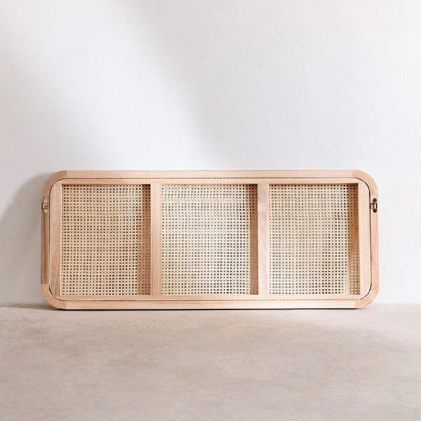 Cabecero Ralik de madera y ratán de Sklum