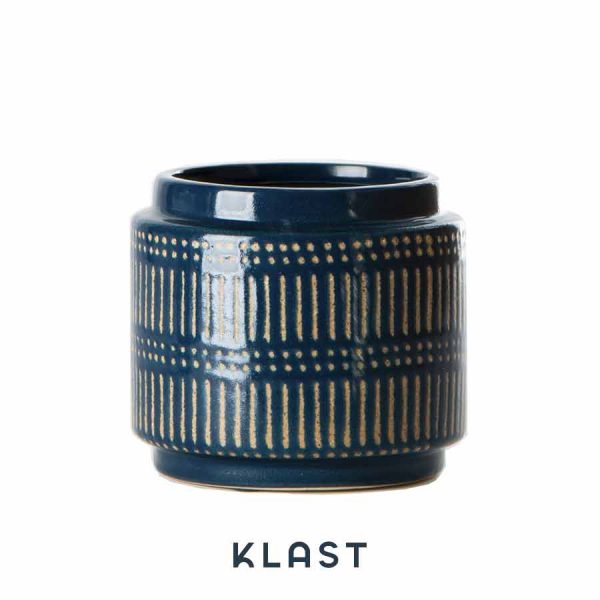 Jarrón Tarin de cerámica azul de Klast