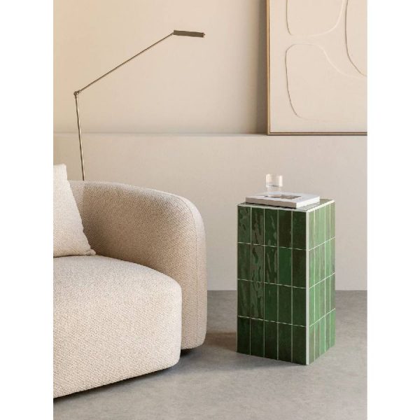 Mesa auxiliar de azulejos verde Bongani de Sklum