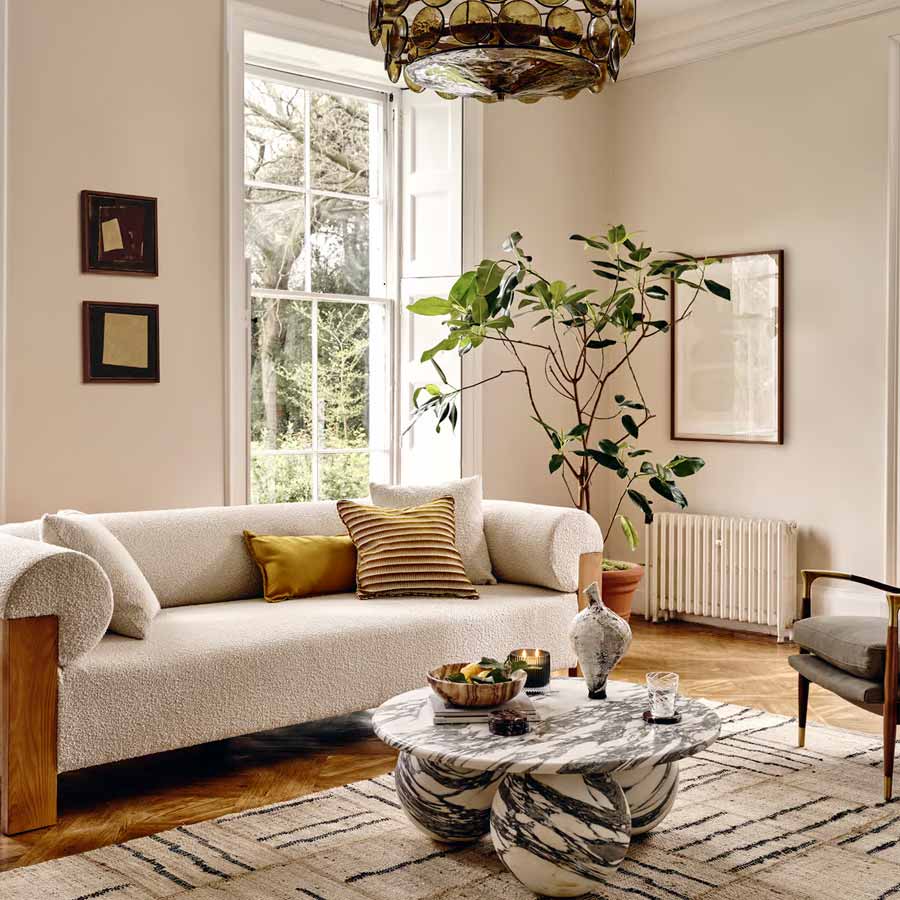 Round marble coffee table from Soho Home