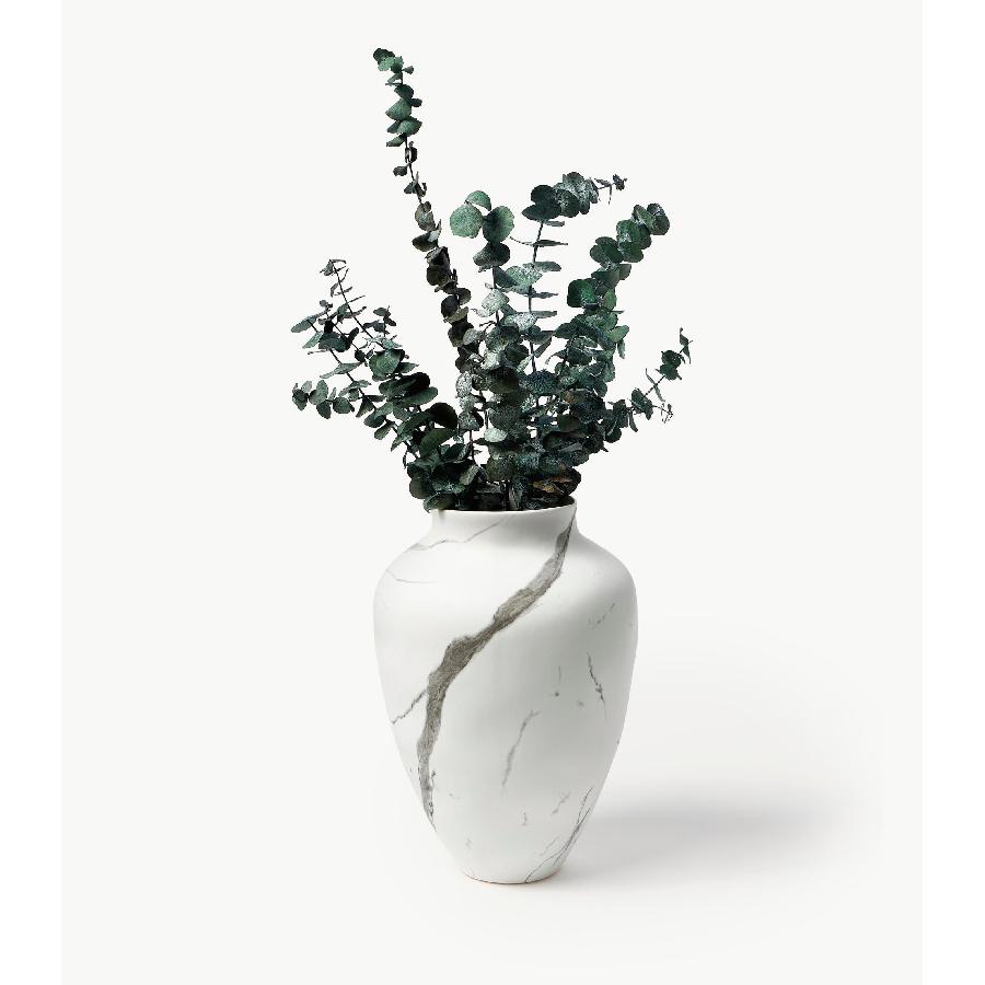 Jarrón Latona de gres blanco mármol de Westwing