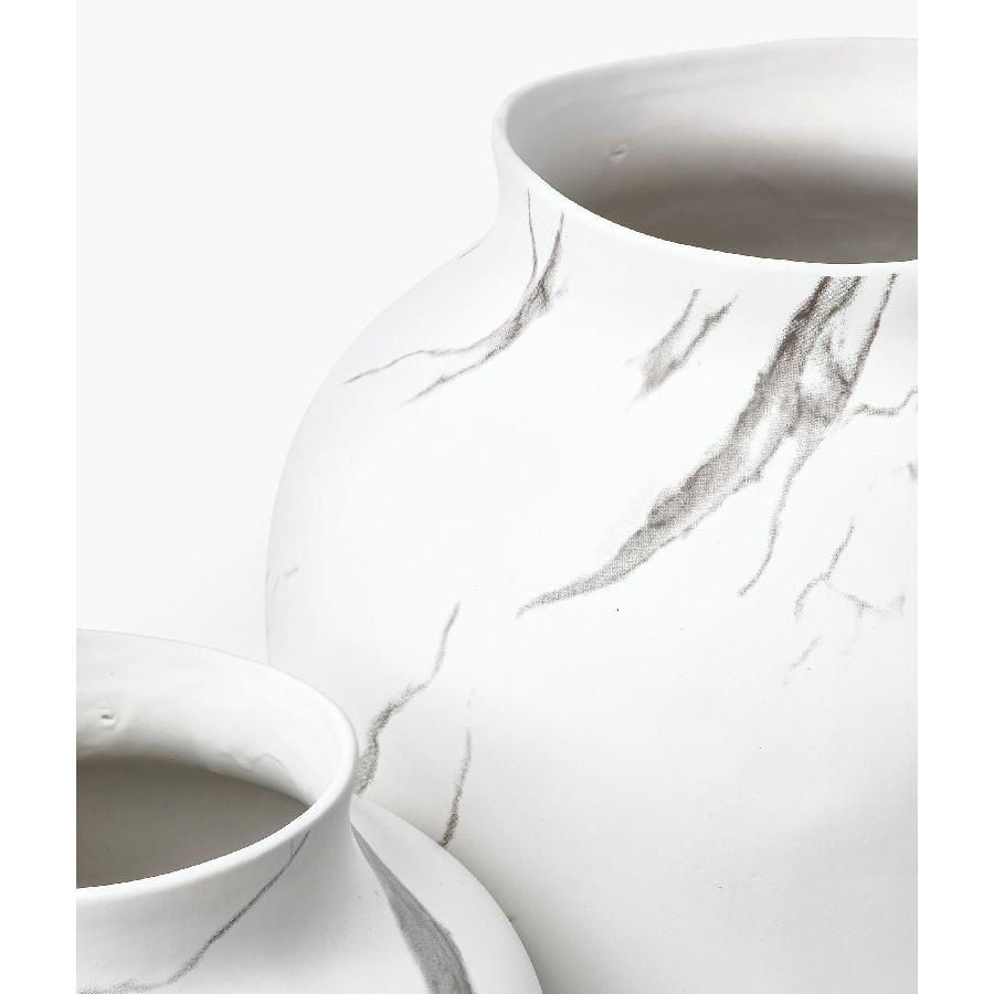 Jarrón Latona de gres blanco mármol de Westwing