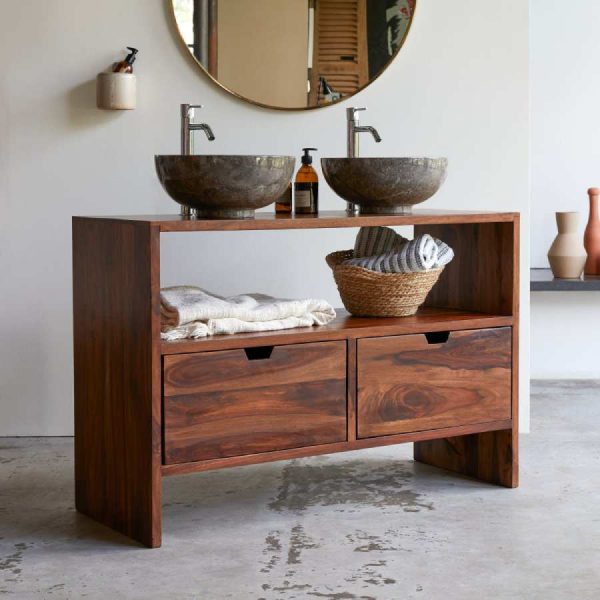 Mueble de lavabo doble Kwarto de Tikamoon
