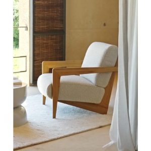 Sillón Izag de tejido rizo blanco de La Redoute